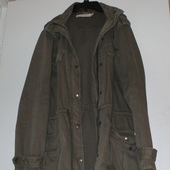 Azure Skies Olive Green Mens Hoodie - Size M - Picture 3 of 4